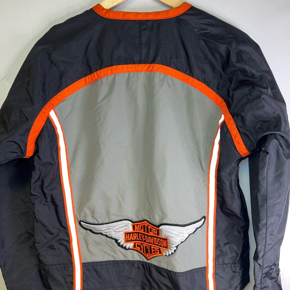 Women’s Moto Black and‎ Gray Jacket with Orange Accents